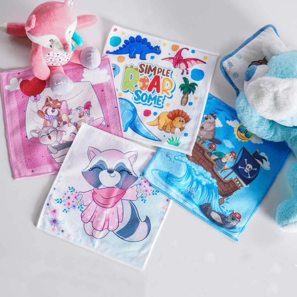 01 kit 12 toalhinhas kids 25cm x 25cm panosul sortido