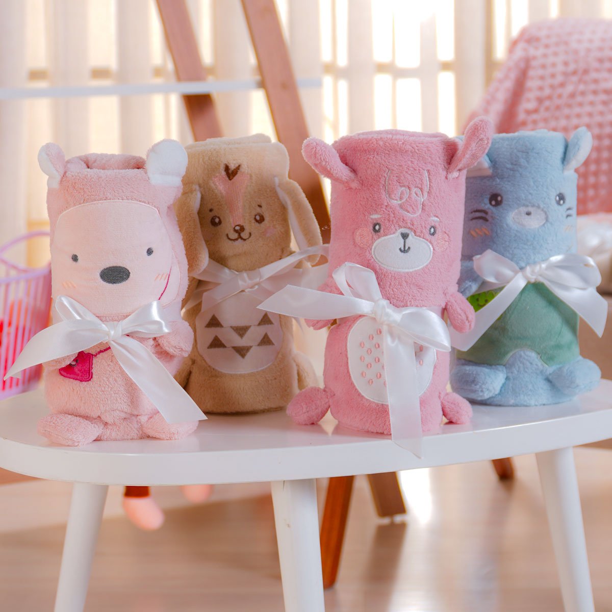 Kit 4 Manta Baby Funny Com Aplique 1,00m x 75cm - Bene Casa - SORTIDO